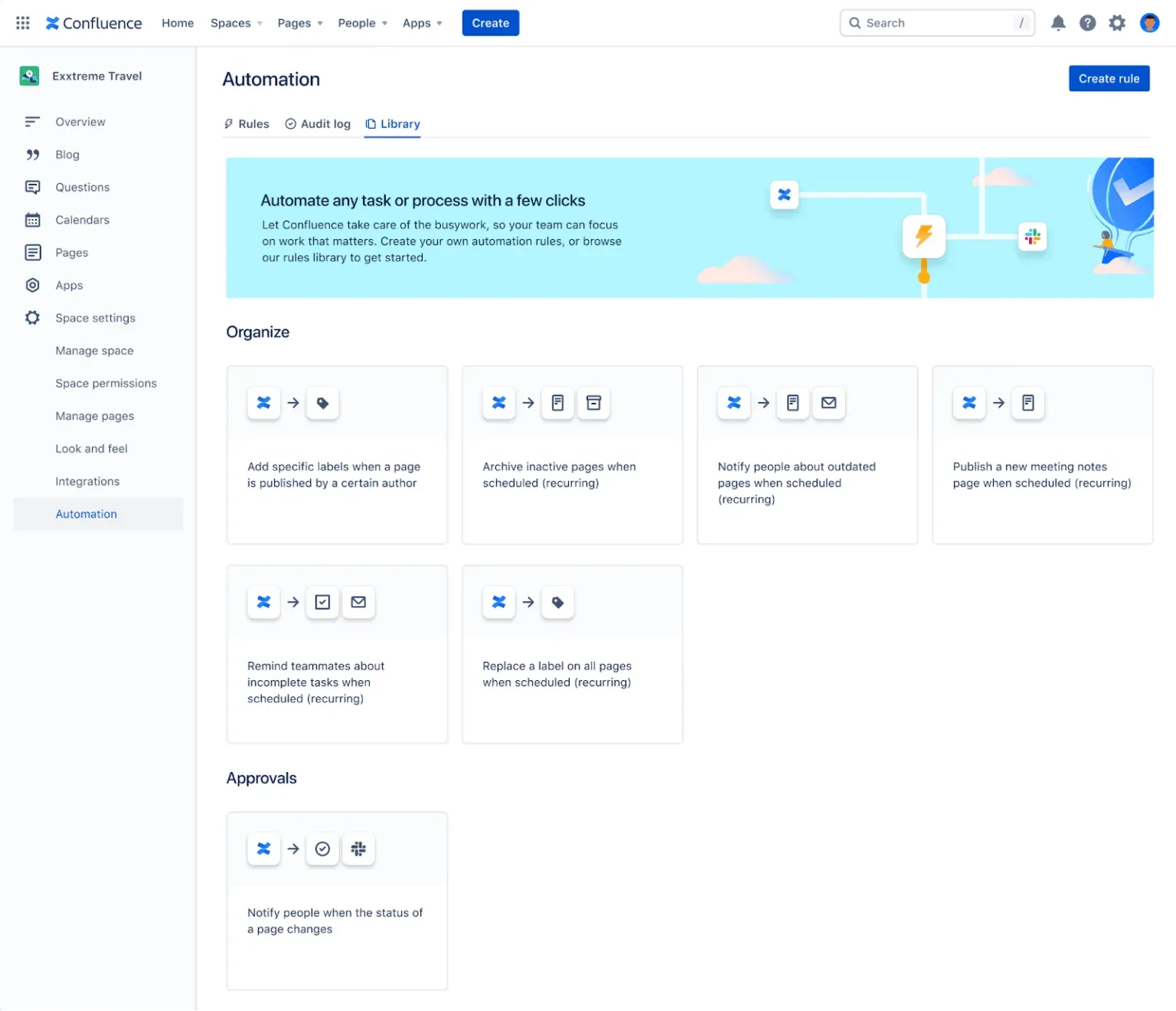 Confluence Automatisierung - Automatisierungsregeln in Confluence