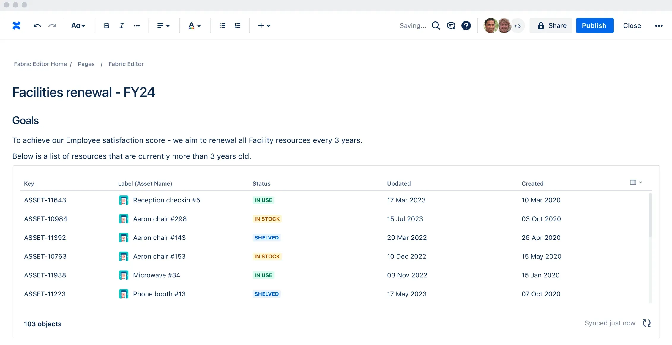 Screenshot: Bessere Asset Organisation in Confluence