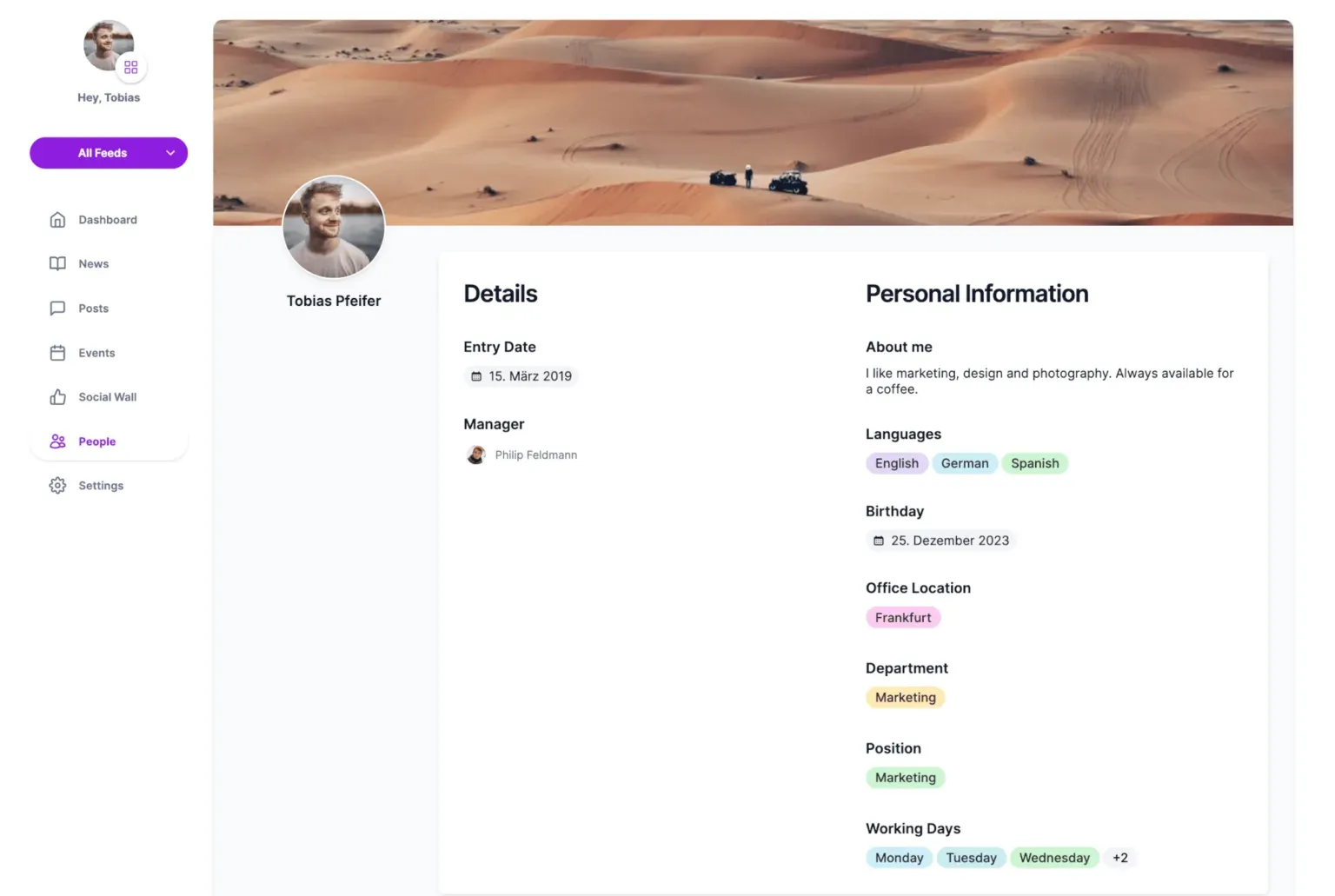 Mantra User-Profile - Erweiterte Benutzerprofile im Mantra-Intranet