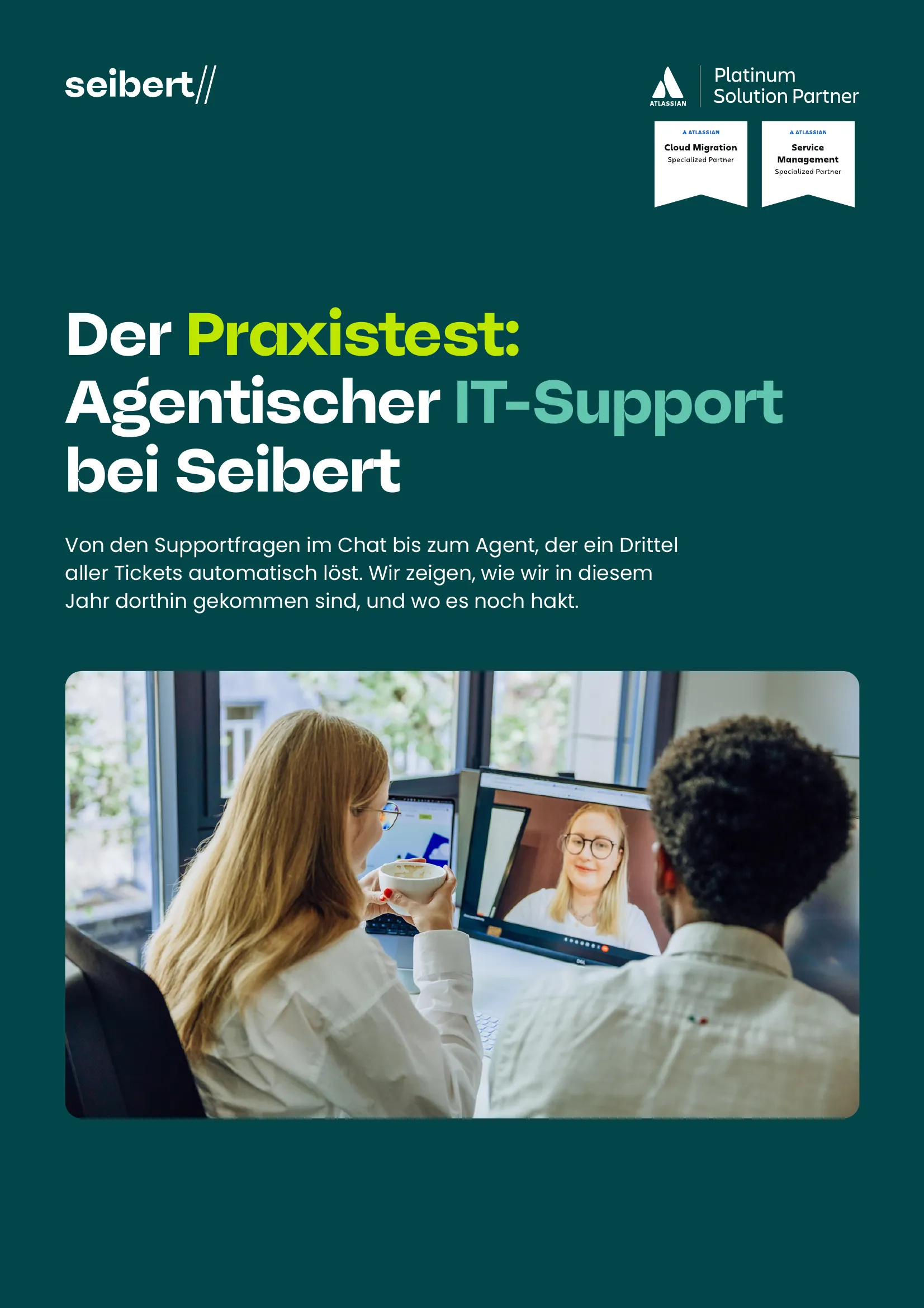 Cover des Whitepapers Der Praxistest: Agentischer IT-Support bei Seibert